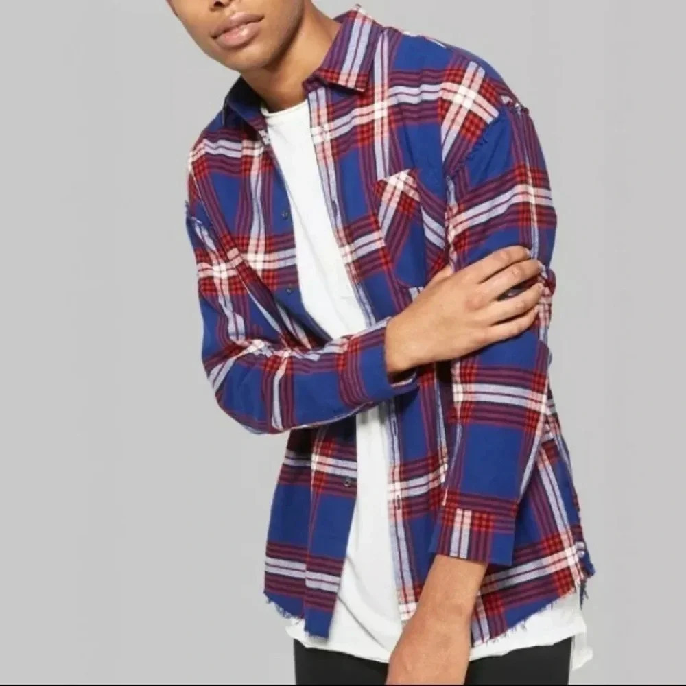Original Use Flannel Shirt Lapis Blue Men’s Sz S New - Picture 2 of 15